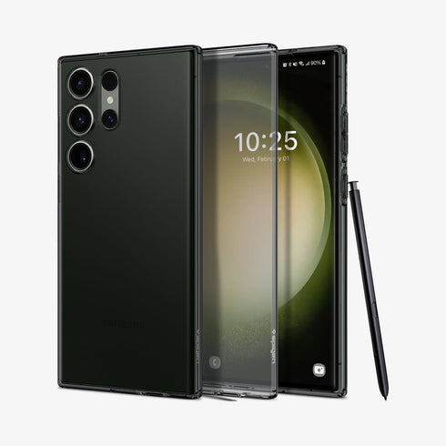 ACS05610 - Galaxy S23 Ultra Case Liquid Crystal in crystal clear showing the back